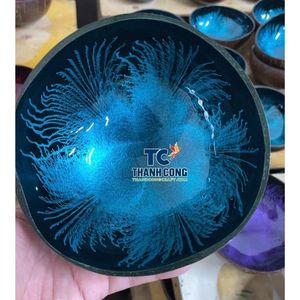 Tazón de Cáscara de Coco Lacada al Precio Más Bajo, Vajilla de Madera Reutilizable con Tema Oceánico, Venta al por Mayor - Product Image 1