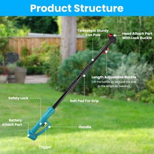 Tagliasiepi Elettrico Multifunzione 3-in-1 Senza Fili, Rotazione a 90 Gradi, Doppio Uso per Taglio Erba Fai-da-te e Mini Cura del Giardino - Product Image 6