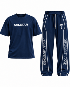 Conjunto Deportivo Informal Personalizado para Hombre, Camiseta y Pantalones Deportivos, Azul y Blanco, Ropa Deportiva de 2 Piezas con Logotipo Personalizado - Product Image 1