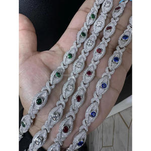 Luxury Eye Moissanite Tennis Bracelet <b>Men</b> Women Iced Link Design IGI Certified 10.7g 925 Sterling Silver Classic Heavyweight - Product Image 1