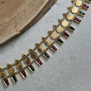 18K Gold Plated <b>Titanium</b> and Brass Pearl Diamond Choker <b>Necklace</b> for Wedding - Product Image 3