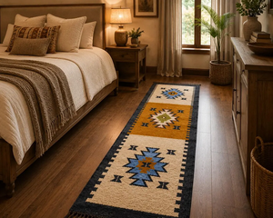 Southwestern Handwoven Wool Jute Runner <b>Rug</b> <b>Boho</b> Tribal Geometric Kilim Hallway Rustic Farmhouse Entryway Custom Carpet - Product Image 2