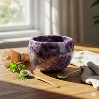 Bol à Matcha en Marbre de Luxe de Qualité Supérieure, Fourniture Directe Usine, Design Artisanal d'Inspiration Japonaise, Essentiel pour la Cérémonie du Thé