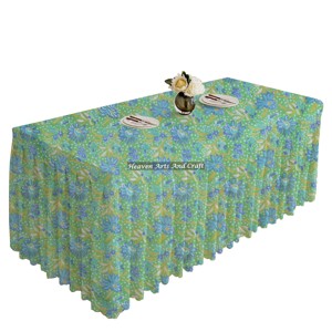 Cotton Washable Pleated Table Cloth For Dining Room Premium Quality Hand Block Printed <b>Rectangle</b> Pleated Table Cloths Cotton - Product Image 3