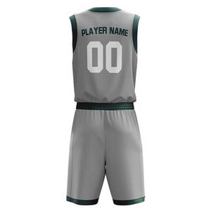 Breathable Polyester Mesh V Neck Sleeveless Reversible Basketball Jersey Shorts Custom Sublimation Print Sportswear Uniform Sets - Product Image 5