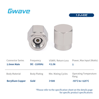 Accessoire connecteur en acier inoxydable passivé pour terminaison de charge RF 1,0 mm, capacité 1 Watt, jusqu'à 110 GHz