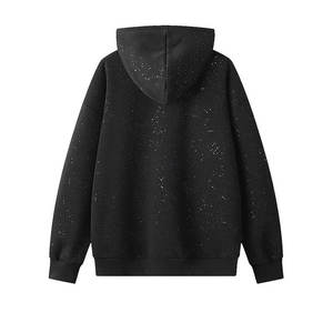 Winter Custom Printed Unisex French Terry Boxy Rhinestone Hoodie with Digital Printing Plain Dyed Eco-Friendly High Quality - Product Image 2