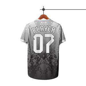 Maillot de football sublimé unisexe à manches courtes, en maille respirante 100 % polyester, col rond, imprimé géométrique, coupe classique - Product Image 2
