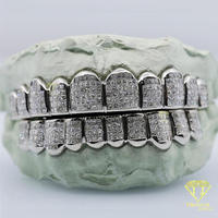 Grillz Hip Hop en Argent Sterling 925 Plaqué Or, Sertis de Moissanite VVS Taille Princesse Personnalisée, Testeur de Diamant, Bijoux Dentaires