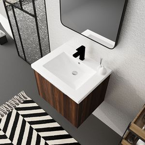 Mobile Bagno da 24 Pollici con Lavabo, Ante a Chiusura Ammortizzata, Design Sospeso, Modello 00624CAW (Imballaggio KD) - Product Image 6