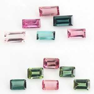 Pierres précieuses naturelles en tourmaline multicolores, taille baguette, facettées, 6x8mm, pierres de tourmaline calibrées pour la fabrication de bijoux, vente en gros - Product Image 6