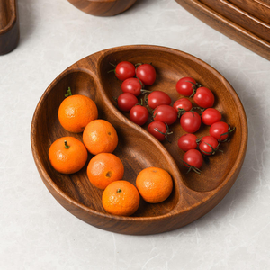 Platos de Madera de Acacia Personalizados al por Mayor, Bandejas de Madera Japonesas, Platos y Vajilla para la Cena Familiar - Product Image 3