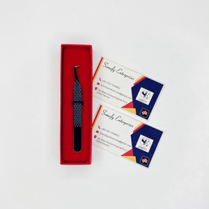 Pince à épiler professionnelle pour cils, personnalisable avec votre marque, noire, en forme de L, avec poignée diamant, pointe nano, en acier inoxydable - Product Image 5