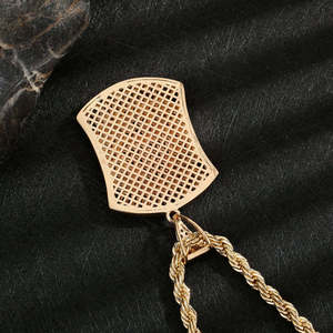Hip Hop Moissanite Pendant 14K Gold Plated Brass Poker Card <b>Charm</b> Necklace Custom Sample Making - Product Image 3