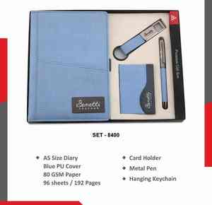 Set de Regalo Corporativo Premium, Bolígrafo Metálico, Set de Regalo Ejecutivo, Cuaderno de Cuero PU con Porta Tarjetas y Llavero - Product Image 2