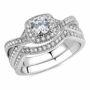Bague de fiançailles en argent sterling 925 avec halo de moissanite, diamant rond taille brillant, pavé, pour mariage - Product Image 3