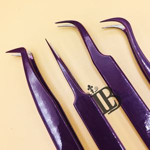 Meilleures Offres Pinces à Cils pour Extensions de Cils Design Mink Bottom Design Personnalisé Pinces à Cils Violettes pour Extensions de Cils Emballage Personnalisé - Product Image 6