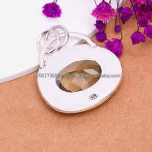 Colgante de cuarzo ahumado Natural más hermoso facetado hecho a mano con plata de ley sólida hermoso cristal gris profundo regalo perfecto - Product Image 5