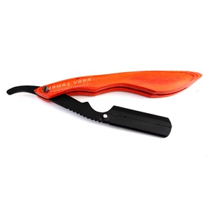 Professional <b>Wood</b> Handle Stainless Steel <b>Swing</b> Lock Straight Razor Mens Cut Throat Barber Shaving Razor Single Blade Manual - Product Image 1