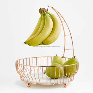 Panier de rangement de légumes de Fruits de haute qualité nickelé belle qualité panier de Fruits à 2 niveaux panier en métal décoratif Offres Spéciales - Product Image 3
