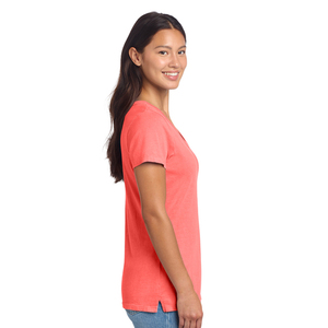 Camiseta de Cuello en V para Mujer, Diseño Exclusivo, Mezcla de Algodón Premium, Manga Corta, Ropa Casual, Marca Personalizada, Venta al Por Mayor, Fábrica OEM - Product Image 6