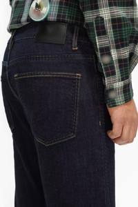 Jean en denim uni pour homme en coton de haute qualité, coupe droite, style streetwear américain, confortable, taille mi-haute, coupe ajustée, respirant, séchage rapide - Product Image 5