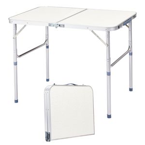 Tavolo Pieghevole in Lega di Alluminio 90 X 60 X 70cm per Uso Domestico, Tavolo Quadrato Bianco per Esterni, Camera da Letto, Campeggio, Picnic, Cucina - Product Image 2