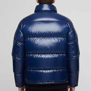 Chaqueta acolchada de burbujas para hombre, diseño OEM personalizado, cálida, acolchada, de invierno, con bolsillos, de calidad económica. - Product Image 3