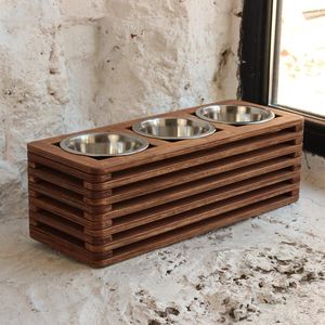 Bol à nourriture pour chien élégant en bois, station d'alimentation pour animaux de compagnie, fabriqué en bois massif avec un design moderne pour la maison - Product Image 1
