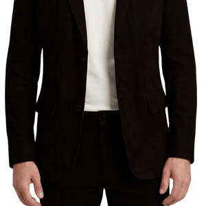 Chaqueta de Gamuza Marrón para Hombre, Estilo Casual Elegante, Cierre de un Solo Botón, Marca Leather Cult - Product Image 6