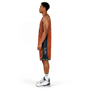 Ensemble d'uniformes de basketball rétro authentiques personnalisés pour hommes, maillot et short en maille 140 GSM, vente en gros, fabricant OEM, motif uni - Product Image 3