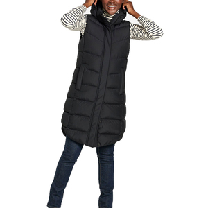 Gilet matelassé sans manches personnalisé pour femme avec logo – Veste longue d'extérieur respirante et rembourrée pour l'hiver - Product Image 4