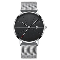 Montre pour homme OEM ODM, montre de luxe ultra-fine, bracelet en acier, montre tendance, montre homme, calendrier, Reloj Hombre