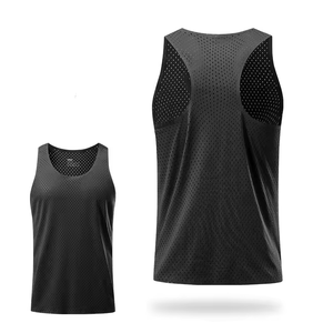 <b>Mens</b> Running <b>Singlets</b> Solid Breathable Holes Vest Quick Dry tank Tops Light Weight Seamless Sports Active Gym <b>Singlet</b> - Product Image 1