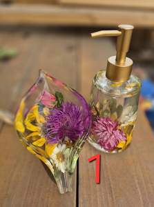 Juego de Accesorios de Baño Ecológicos Decorativos con Flores Secas en Resina Epoxi Transparente, Accesorio Flotante en Movimiento, Juego de Almacenamiento para Tocador 3D Pintado a Mano - Product Image 2