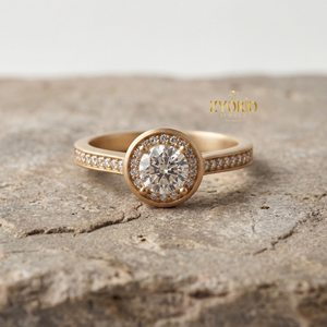 Luxury 925 <b>Silver</b> VS Clarity 0.63 CT Cut Lab Grown Diamond Bezel Halo Ring Claw Setting Women's Engagement Wedding Gift Ring - Product Image 2