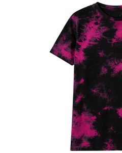 T-shirt personnalisé rose tie-dye pour homme, coton, streetwear décontracté, été, col rond, manches courtes, tee-shirt tendance - Product Image 3