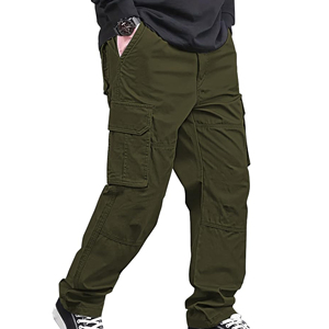 Pantalon cargo droit pour homme, pantalon utilitaire multi-poches personnalisé, coton éponge, décontracté, extérieur, séchage rapide, vente en gros OEM ODM - Product Image 1