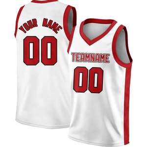 Camiseta de Baloncesto Personalizada Negra y Roja sin Mangas con Cuello en V, Impresión Sublimada con Nombre del Equipo y Número 00, Unisex para Adultos, Todas las Temporadas - Product Image 4