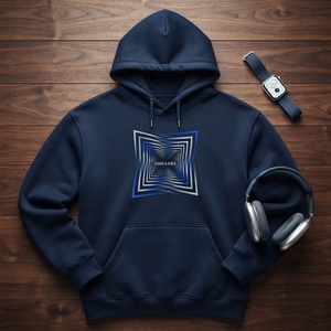Custom <b>Navy</b> Geometric Graphic Pullover Hoodies Mens Casual Streetwear Hooded <b>Sweatshirt</b> Print Apparel OEM ODM Wholesale Clothing - Product Image 5