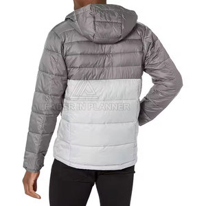 New Design <b>Top</b> Selling Premium Quality Men Hooded <b>Bubble</b> Jacket Solid Color Front Logo Streetwear Lightweight Winter Jacket - Product Image 2