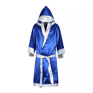 Top Quality Custom Design Comfortable Breathable Satin Silk Robe Wholesale Boxing Hood Robe Customized Martial Art Wear AI-BR-01 - Product Image 4