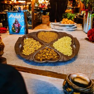 Handcrafted Wooden Heart Shaped Compartment Wooden <b>Tray</b> Natural Seasoned Polished Wood Elegant for Restaurant Available - Product Image 6
