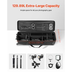 Valigia Trolley per Attrezzatura da Studio, Borsa per Fotocamera Digitale con Ruote 51,57 X 14,37 X 14,96 cm 131 X 36,5 X 38 cm, Borsa da Trasporto - Product Image 2