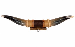 Juego de Cuernos de Toro Montados, Ecológicos, Hechos a Mano, Rústicos, Modernos, con Diseño Animal, Cuernos Pulidos, Decoración del Hogar Estilo Western, Pascua - Product Image 1