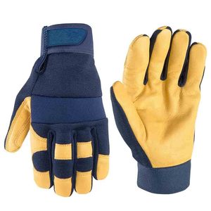 Gants de mécanicien à mouvement de la main activé, double couture, manchette courte, respirants, professionnels - Product Image 2