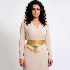 Wholesale 14K18K24K Micron Gold Turkish Kurdish Women <b>Belt</b> with Arab Middle East Coin <b>Chain</b> for Festival Wedding Costume Jewelry - Product Image 2