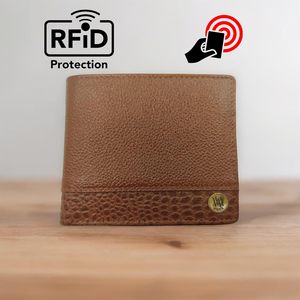 WRIZA Genuine Leather Bifold <b>Wallet</b> for Men | Two-Tone Coin Pocket Card Slots | <b>RFID</b> Blocking Credit Card Holder Currency - Product Image 5