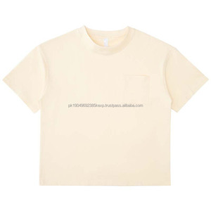 OEM 245 gsm heavy weight 6 colors Tshirt with <b>Pocket</b> Customized Design Logo Tshirt Heavy Weight <b>Pocket</b> Tshirt - Product Image 1