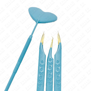 Wholesale Premium Stainless Steel Eyelash Tweezers Heart Print with Mirror Pointed Tip <b>Tools</b> for Lash Extensions - Product Image 6